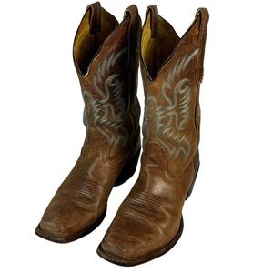Nocona Womens Boots Bluebonnet 7.5 B Tan Leather Western Cowboy Square Toe